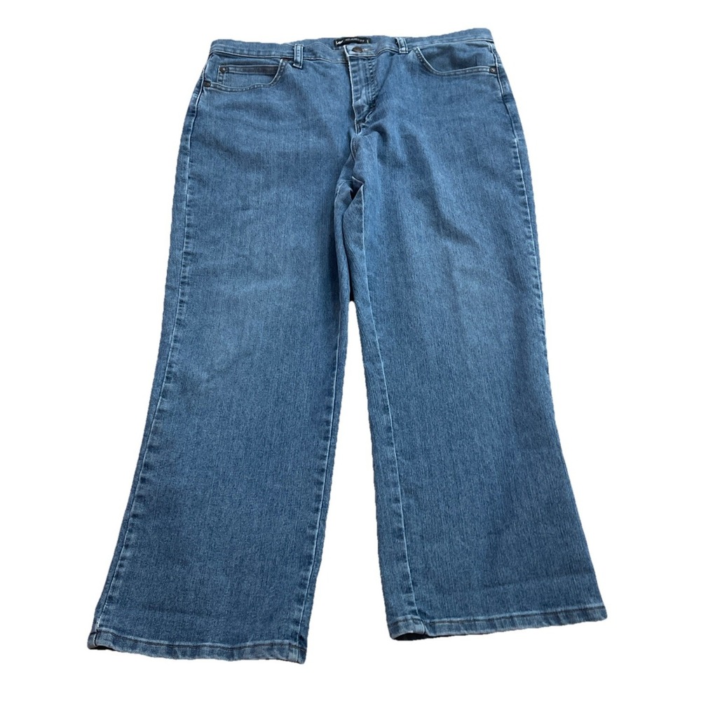 Lee Denim Jeans Relaxed Fit Women's Size 16 Blue Mid Rise Straight Inseam 26"
